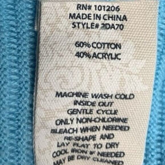 Soft Surroundings Jacket Womens Sz Large Full Zip Striped Leisure Blue Sky Knit - Picture 7 of 9